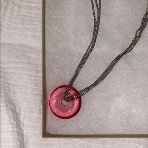 Baccarat Pink Glass Necklace